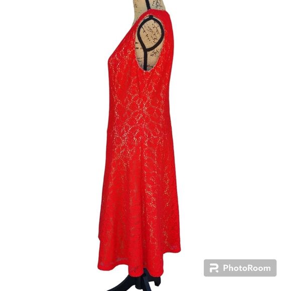 Kasper Lace Fit and Flare Dress Womens SZ 10 Soft Dainty Feminie Spring Romantic - Picture 2 of 5